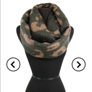 Olive and tan leopard large infinity scarf